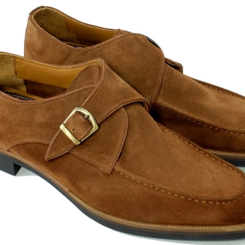 Massimo Dutti Carmel Suede Leather Single Buckle Shoes Sz‎ UK 41